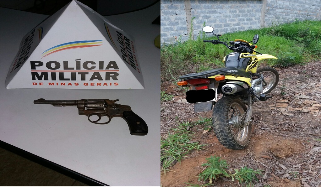 Motocicleta furtada é localizada e menor apreendido por porte ilegal de arma de fogo