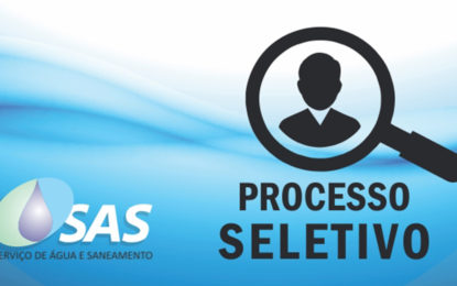 PROVAS DO PROCESSO SELETIVO 01/2018/SAS ACONTECEM NO DIA 2 DE SETEMBRO