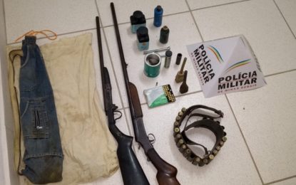 Denúncia anônima auxilia Polícia Militar na apreensão de armas de fogo em Lagoa Dourada
