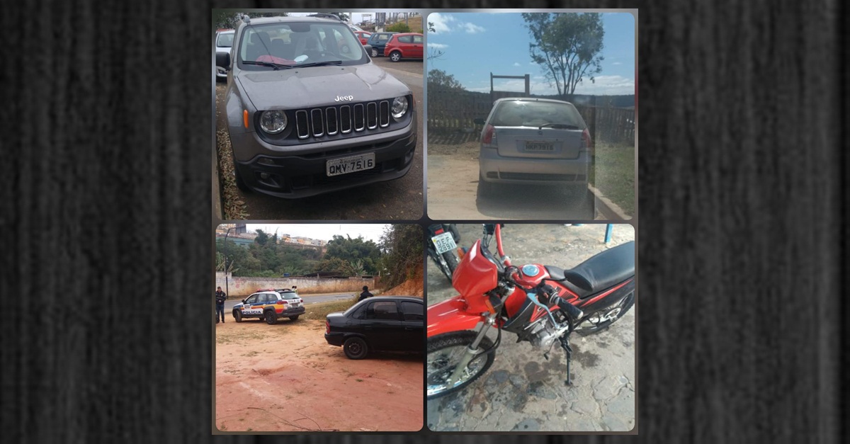 Polícia Militar recupera quatro veículos furtados/roubados em menos de 24 horas, em Conselheiro Lafaiete e Ouro Branco