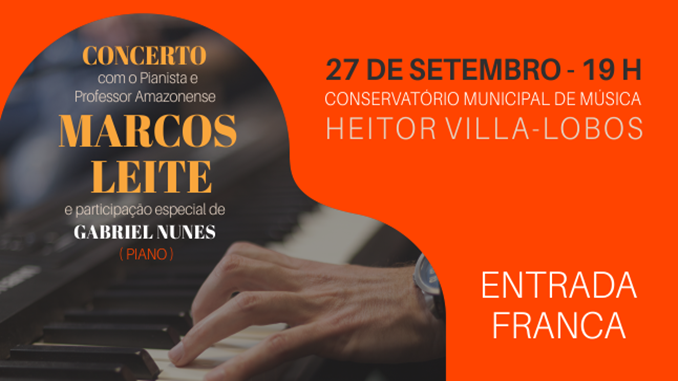 Conservatório Municipal de Música Heitor Villa-Lobos de Barbacena recebe o pianista Marcos Leite