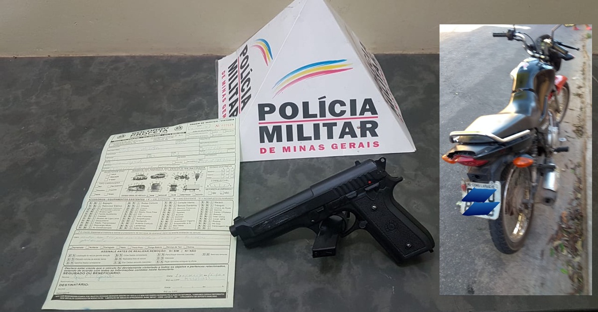 Polícia Militar apreende autor de roubo, recupera motocicleta e localiza simulacro de arma de fogo em Conselheiro Lafaiete