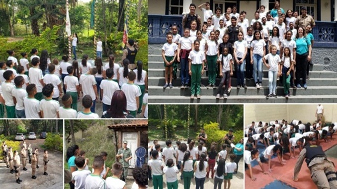 Alunos da Escola Municipal “Jadir Pinto de Azevedo” visitam a sede do 31º BPM e participam de aula final do PROERD