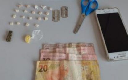 Polícia Militar prende suspeito de tráfico de drogas, em Barbacena