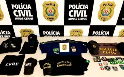Polícia Civil apreende roupas e acessórios que seriam usados por suspeito que se identificava como militar