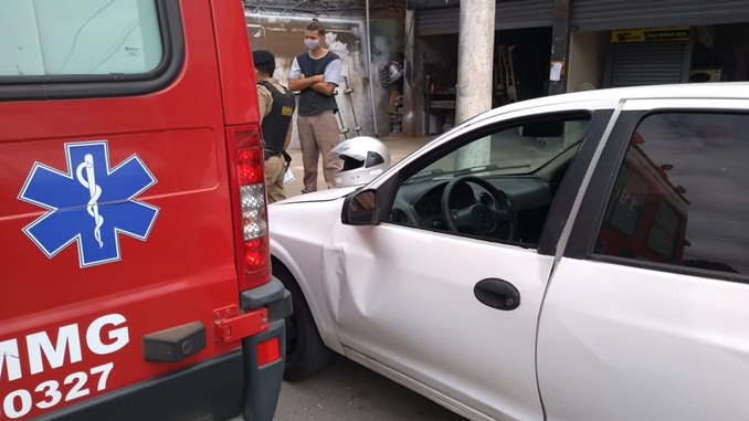Motociclista fica ferido em acidente na Avenida Sanitária, em Barbacena