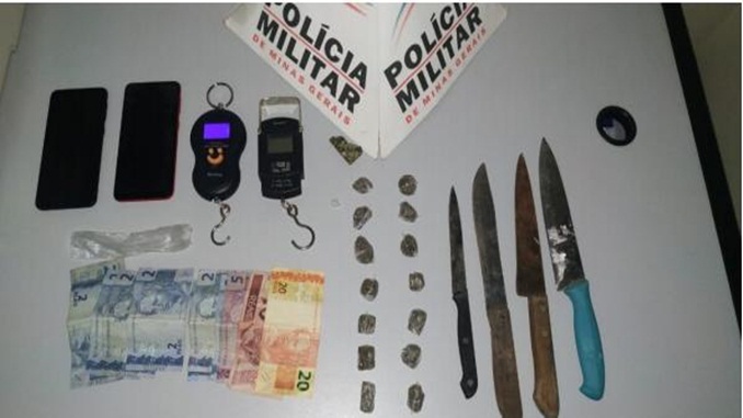 Polícia Militar apreende Drogas e material relacionados ao tráfico, em Barbacena