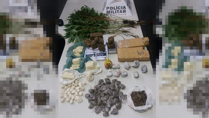 Polícia Militar apreende pés de maconha e sacola com drogas, em Santa Cruz de Minas