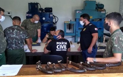 Barbacena: Polícia Civil encaminha ao Exército armas de fogo apreendidas