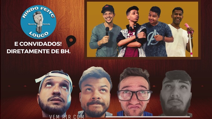 Grupo de comédia Rindo Feito Louco trás convidados de Belo Horizonte para se apresentarem em Barbacena