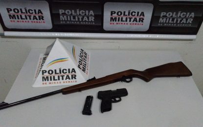 Polícia Militar apreende armas de fogo, em Santos Dumont