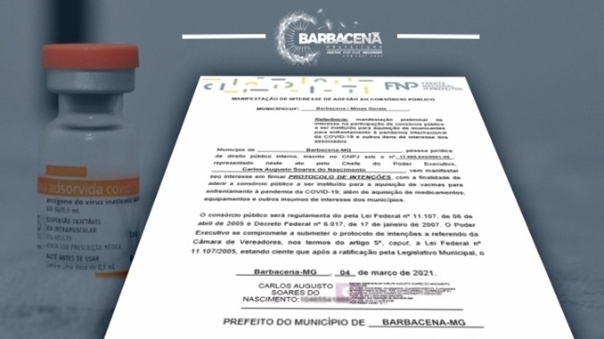 Barbacena manifesta interesse em participar de consórcio para compra de vacinas