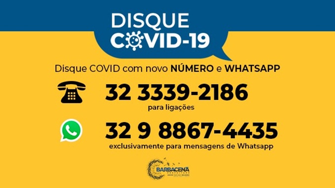 Disque-Covid tem novo número e Whatsapp