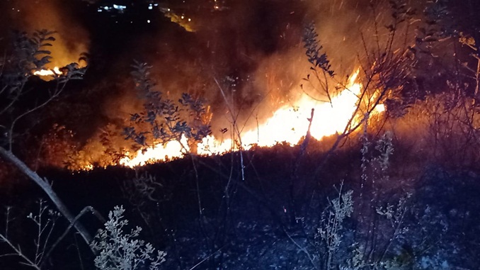 Incêndio atinge vegetação no Bairro Diniz