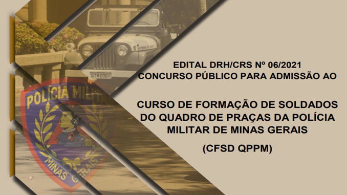 Estão abertas as inscrições do concurso para soldado da Polícia Militar de Minas Gerais