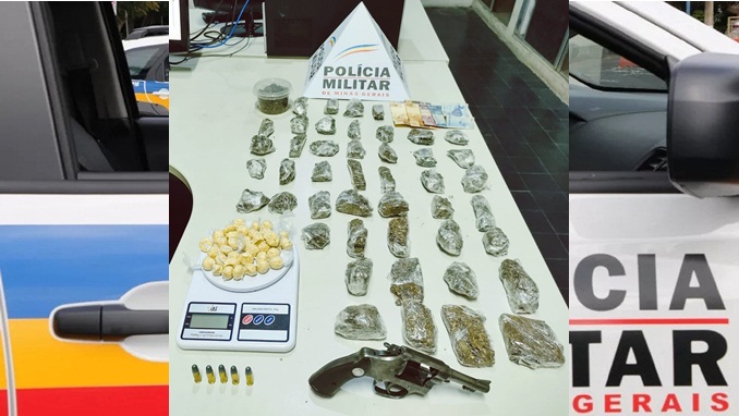 Homem é preso por tráfico de drogas e posse de arma de fogo, em São João del-Rei