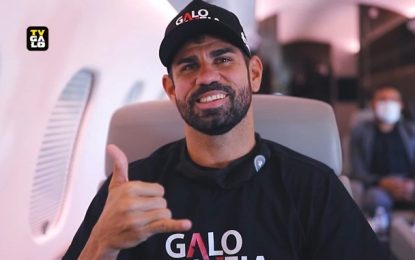 Diego Costa desembarca em BH: “Agradeço por estar no Galo e com a Massa”