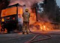 Bombeiros realizam combate a incêndio em Carreta, em Cristiano Otoni