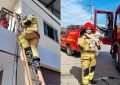 Bombeiros combatem incêndio em residência em Santa Cruz de Minas